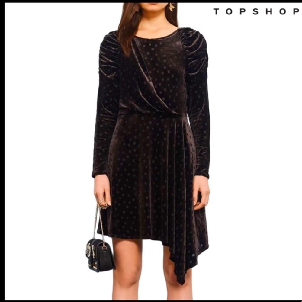 Top shop asymmetric velvet dress